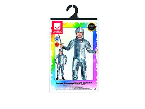 Smiffys Kinder Deluxe Ritter Kostüm, Jumpsuit und Kapuze, Größe: M, 43168 - 8