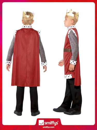 Smiffys Kinder King Arthur Kostüm, Mittelalterliche Tunika mit angebrachtem Umhang und Krone, Größe: S, 44079 - 5