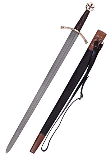 Templer-Schwert mit Scheide Kreuzfahrerschwert Ritter Mittelalter