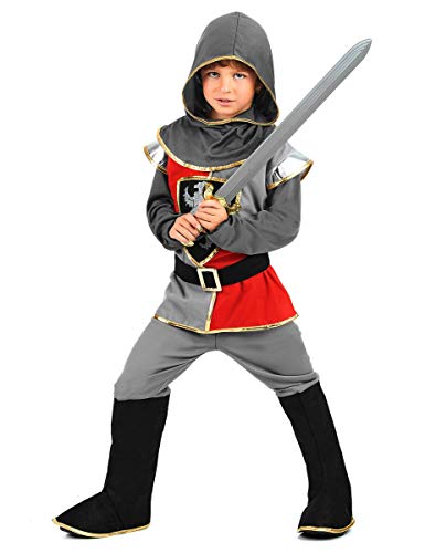 Kleiner Ritter Kinderkostüm Mittelalter silber rot schwarz 122-134 - 2