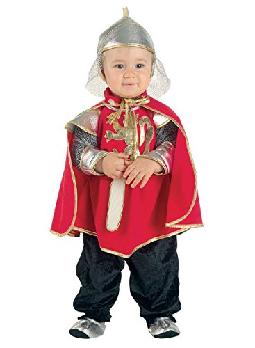Premium Ritter-Kostüm für Babys mit Umhang, Kapuze und Füßlinge | Hochwertiges Karnevals-Kostüm / Faschings-Kostüm / Babykostüm | Perfekte Musketier Verkleidung für Karneval, Fasching, Fastnacht (Größe: 92)