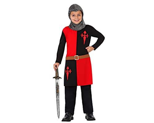 Atosa 23456 - Ritter Junge Kostüm, Größe 104, schwarz/rot