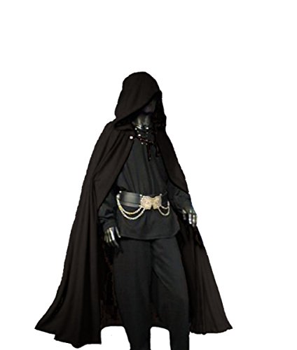 Dark Dreams Gothic Mittelalter LARP Langer Kapuzenumhang Cape Unisex Sinistra, Farbe:schwarz, Größe:freesize - 2