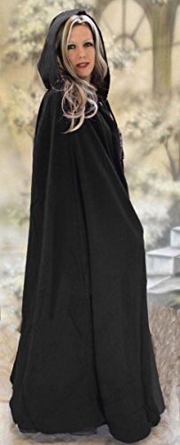 Dark Dreams Gothic Mittelalter LARP Langer Kapuzenumhang Cape Unisex Sinistra, Farbe:schwarz, Größe:freesize - 4