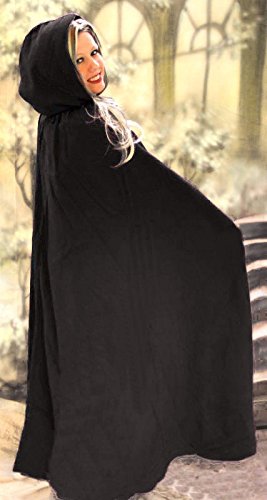 Dark Dreams Gothic Mittelalter LARP Langer Kapuzenumhang Cape Unisex Sinistra, Farbe:schwarz, Größe:freesize - 5