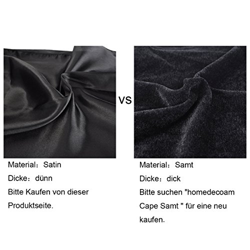 Damen Herren Halloween Umhang Karneval Fasching Kostüm Cape mit Kapuze Schwarz - 5