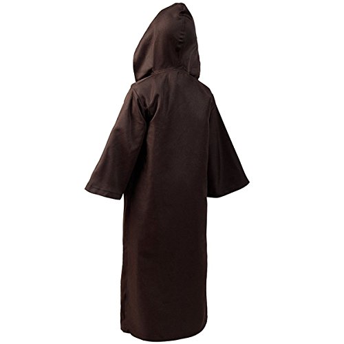 Cusfull Unisex Umhang Cape Kapuze Vampir Zauberer Ritter Kostüm Halloween Karneval Party Cosplay für Erwachsene / Kinder (Large, Kinder Braun) - 2