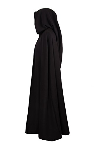 Mittelalterlicher Fleece Umhang – wärmend – schwarz L130 - 2