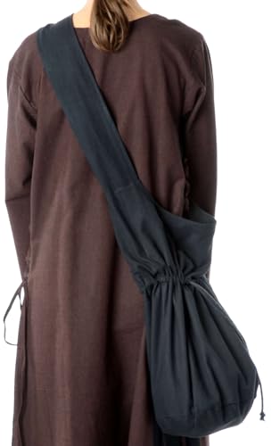 Mittelalter Umhänge-Tasche braun schwarz rot grün blau beige Baumwolle/Leinenlook Mittelalterliche Kleidung (one size, schwarz) - 3