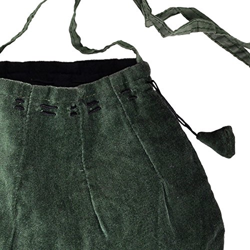 Schnürbare Mittelalter Tasche, grün, mit langem Schulterband - 2