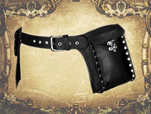 Dark Dreams Steampunk Larp Mittelalter Gürtel – Tasche Waistbag ‚Steam‘ braun, Größe:S - 5