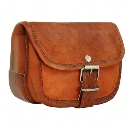 Gusti Leder nature „Ronan“ Gürteltasche Bauchtasche Handtasche Ledertasche Vintage Partytasche Abendtasche Festivaltasche Schnalle Neu Unisex Braun G4 - 9