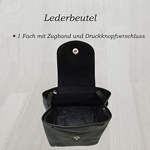 Lederbeutel Kleingeldtasche Mittelalterliche Geldbeutel aus Wildleder (schwarz) - 2