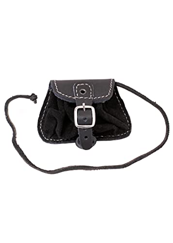 Gürteltasche klein Umhängetasche LARP Gürteltasche Hüfttasche Schwarz oder Braun (Schwarz) - 2