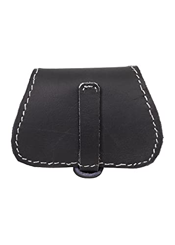 Gürteltasche klein Umhängetasche LARP Gürteltasche Hüfttasche Schwarz oder Braun (Schwarz) - 3