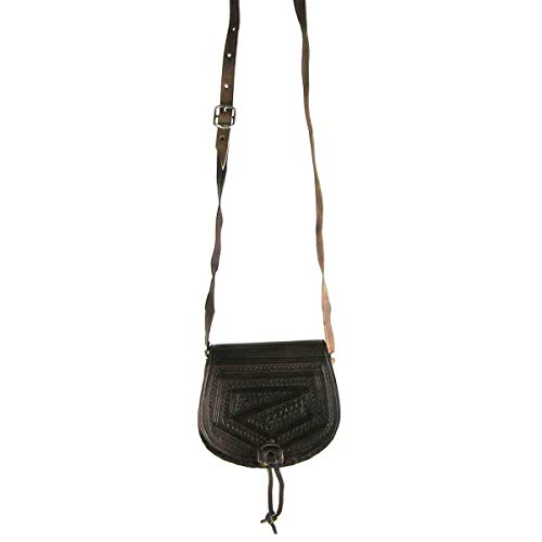 Ledertasche Handtasche Umhängetasche Schultertasche Aktentasche Tragetasche Leder Tasche Mittelalter Oval (dunkelbraun) - 2