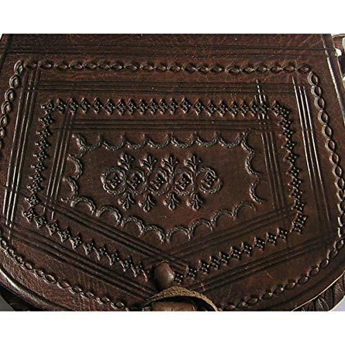 Ledertasche Handtasche Umhängetasche Schultertasche Aktentasche Tragetasche Leder Tasche Mittelalter Oval (dunkelbraun) - 4