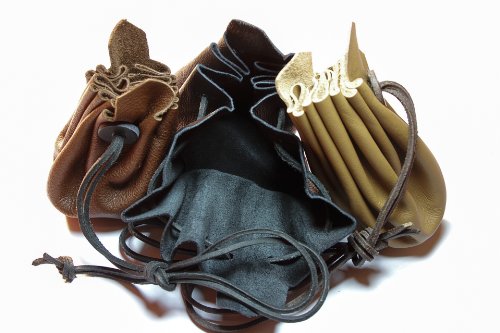 Mittelalterlicher Lederbeutel aus hochwertigem Rinds-Nappaleder Farbe: schwarz