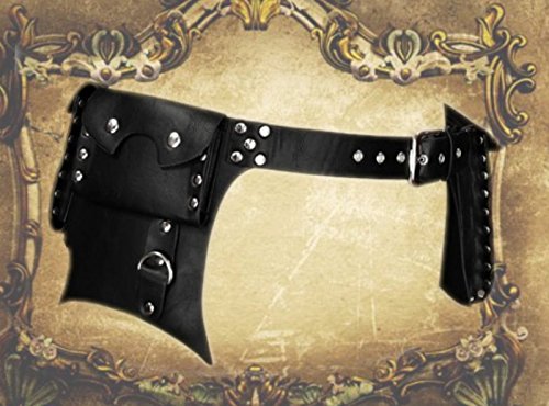 Dark Dreams Steampunk Larp Mittelalter Gürtel – Tasche ‚Steam‘ schwarz, Größe:L - 3