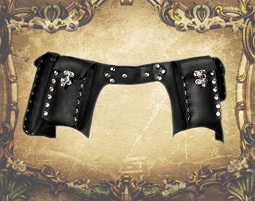 Dark Dreams Steampunk Larp Mittelalter Gürtel – Tasche ‚Steam‘ schwarz, Größe:L - 6