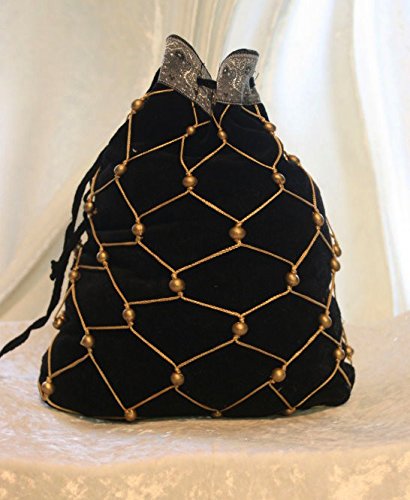 Dark Dreams Gothic Mittelalter LARP Perlen Perlentasche Tasche Beutel Boleyn , Farbe:schwarz - 2