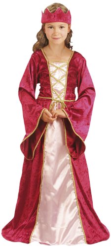 Party Partners 86814 Kinder-Kostüm 'Renaissance Queen', Kleid & Kopfteil, 4-6 Jahren