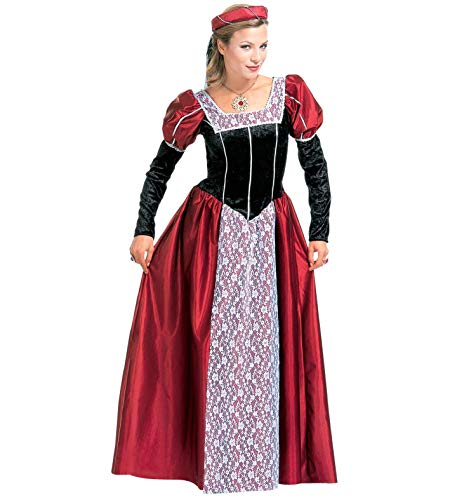 Widmann 35482 - Erwachsenenkostüm Burgfräulein, Kleid mit Kopfbedeckung und Schleier