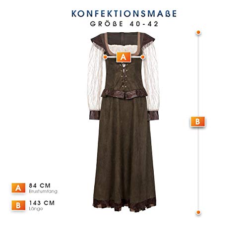 Kostümplanet® Lady Marianne Robin Hood Damen Kostüm Kleid Größe 40/42 - 5