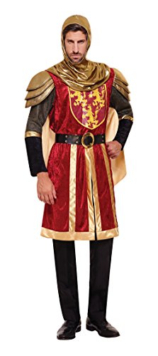 Männer Kostüm Ritter König Löwenherz Tafelrunde LARP Edle rot gold Einheitsgröße M/L – 3 teilig - 